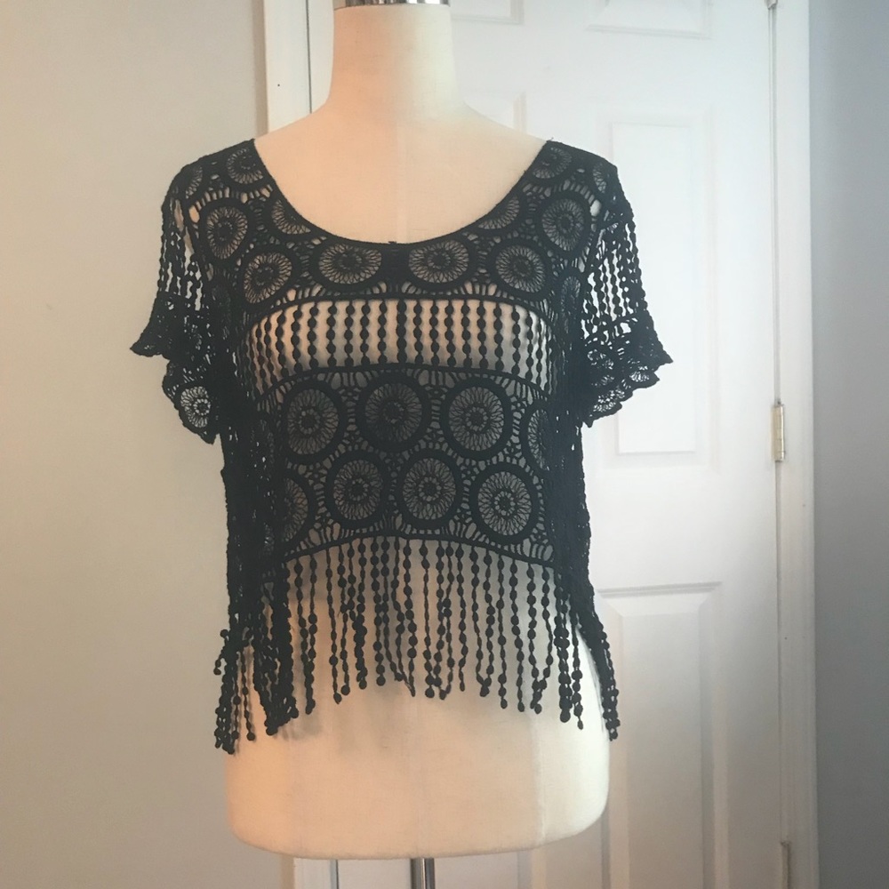 Anthropologie DULCIE, Black Lace Top